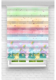 Resim Perdecizade Enxboy Sevimli Arkadaşlar Dijital Baskılı Zebra Perde-cocuk Odası-stor Perde Pz-2625 Renkli 