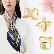 Resim 3 adet Moda Yüksek Kaliteli Eşarp Tokası Giysi Köşe Düğümü Basit Küçük Eşarp Çift Fonksiyonlu Kare Eşarp Aksesuarı 