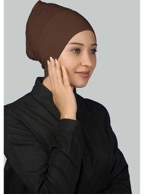 Resim Altobeh Hazır Pratik Geçmeli Uzun Boru Tesettür Bonesi - Koyu Çikolata 