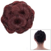 Resim Cbtx Peruk Topu Kafa Çiçek Firkete Saç Çantası Gelin İçin Peruk Kafa Bandı Şarap Kırmızı 