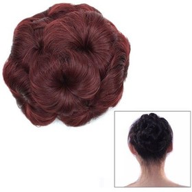 Resim Cbtx Peruk Topu Kafa Çiçek Firkete Saç Çantası Gelin İçin Peruk Kafa Bandı Şarap Kırmızı 