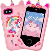Resim Çocuk Akıllı Telefon Oyuncak, Çift Kamera, 1080P HD, 48MP, 14 Eğlenceli Oyun ve Sevimli Filtreler - Pembe Unicorn Tasarımı, USB Şarj Edilebilir, Pil, Gençler İçin Mükemmel Tatil Doğum Günü Hediyesi, Gençler Eğlencesi, Eğlenceli Tasarım, Dayanıklı Çocuk Cihazı, Gençler İçin En İyi İnteraktif Deneyim, İsteğe Bağlı Sıcak Tatil Doğum Günü Hediyesi El Arabası, İngilizce Sahne, Otomatik Kapılar Seçimi, Ön ve Arka Doğu Bakım Filmleri E 
