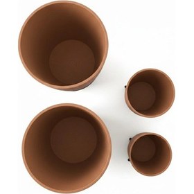 Resim 4lü Vazo Kahverengi Renkli 