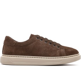 Resim Derimod Kadın Kahverengi Bağcıklı Süet Deri Sneaker, Kışlık Spor Ayakkabı 25AFD500610 