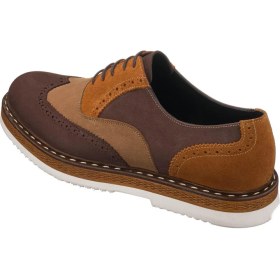 Resim Costo Shoes ALP23 Kahve Nubuk & Kum Nubuk Deri Hafif Rahat Eva Taban Rahat Geniş Kalıp Premium Serisi 