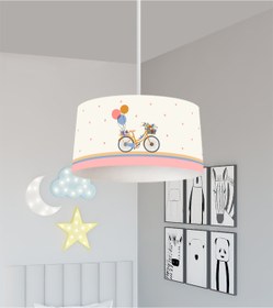 Resim BAMBAŞKA MODA BEBEK VE ÇOCUK ODASI Bisikletli Balon Desenli Avize 