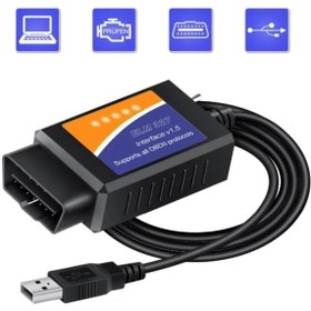 Resim ELM327 USB V1.5 OBD2 Araç Arıza Tespit Cihazı Ford Tam Uyumlu 