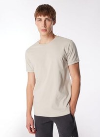 Resim Bisiklet Yaka Gri Erkek T-Shirt GU24MSS03021 