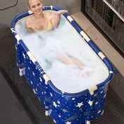 Resim 43.3 İnç Ekstra Kalın Katlanabilir Çok Katmanlı Küvet - Yetişkinler İçin Banyo Küveti, Ev Spa Küveti, Kompakt Jakuzi, Küçük Mutfak Daireleri ve Kamp için Uygun, Seyahat Çözümü, Hafif ve Kolay Saklanır 