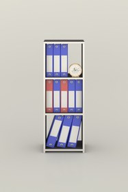 Resim Kenzlife Klasörlük Raflı Almakay Gri 105*40*30 Kitaplık Ofis Arkalıksız 