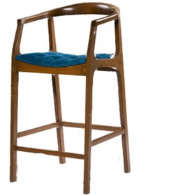 Resim BENGİ TİCARET Sandalye Bar 14226 St Zus2275 Kolçak Yüksek Kayın Bambu Ayak Ceviz El Yapım 