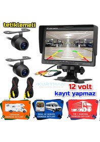 Resim 2 Adet Kelebek Kamera 7 İnç Monitör Seti Kayıtsız 12 Volt 