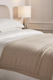 Resim Elgin Kuzu Yünü Karışımlı Koltuk ve Yatak Şalı - Kahverengi / Standart 140 × 200 cm 