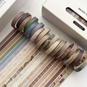 Resim 1 Kutu 20 Çeşitli Renk ve Desenli Vintage Eserleri İçin Kağıt Bandı Ruloları - Scrapbooking, Günlük Tutma, Hediye Paketleme ve El Sanatları Projeleri İçin Mükemmel - DIY ve Sanatsal Dekorasyonlar, Hediye Paketleme Malzemeleri İçin İdeal | Vintage Kağıt Bandı | Dekoratif Bandı Ruloları, Hediye Paketleme Dekorasyonları 