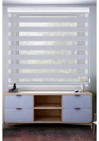 Resim Gri Geniş Piliseli Zebra Perde Gri 