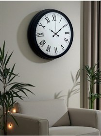 Resim Büro Ev Ofis Hediyesi İçin 40cm Siyah Metal Klasik Duvar Saati Diğer 
