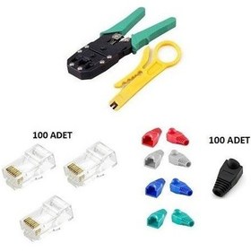 Resim Network Set Cat5 Rj45+Cover+Rj45 Sıkma Pensesi+Kablo Soyucu 