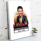 Resim Karikatürlü Erkek Poker Oyuncusu Kanvas Tablo 