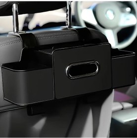 Resim Xuweiwei Siyah Deri Detaylı Abs Çocuk Koltuğu Saklama Organizeli Çift Bölmeli İçecek Atıştırmalık 