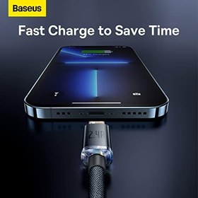 Resim Baseus Crystal Shine Hızlı Şarj Kablosu, Lightning - 1.2m, iPhone Uyumlu, Güçlendirilmiş Yapı, Dayanıklı ve Hızlı Veri Aktarımı, Siyah 