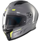 Resim Mt Stinger 2 Ff126 Solid A12 Gloss Grey Full Face Motosiklet Kaskı Gri 