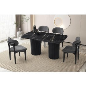 Resim Adel Yemek Masası Takımı Nergis Sandalye 90x160 Cm 1 Masa 6 Sandalye 