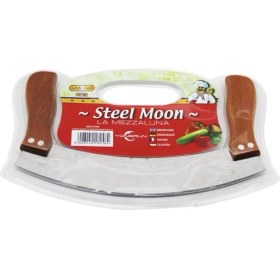 Resim Timion Steel Moon Çift Ahşap Saplı Zırh Bıçak Kesici - Doğrayıcı 24 x 14 x 1,5 cm (5148) 