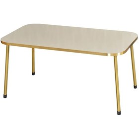 Resim Uslucan Alışveriş Zigon Sehpa Ve Orta Sehpa Kr Gold Metal Ayak Gold Krem Set Çok Renkli 