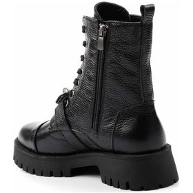 Resim Siyah Hakiki Deri Kadın Bot & Bootie K02274320303 Siyah 