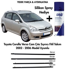 Resim Toyota Corolla Verso Cam Çıta Sıyırıcı Fitil Takım 2002 - 2006 Silikon Sprey Hediye . 