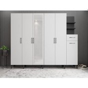 Resim Açelya Portmanto Vestiyer Füme Beyaz M7-270 cm 