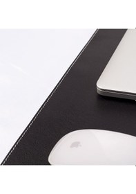 Resim Siyah Pu Deri Ofis Masa Matı Laptop Sümen Takımı Geniş Mouse Pad 