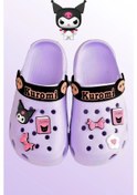 Resim Kuromi Karakter Kız Çocuk Önü Kapalı Havuz Plaj Sokak Terliği Mor 