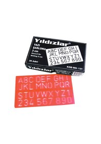 Resim Yıldızlar 0121 Yazı Şablonu 3 CM Kırmızı 