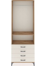 Resim Arges Dolap 2 Raflı 4 Çekmeceli Tek Askılı 88x30x243 Çam-aytaşı Çam 