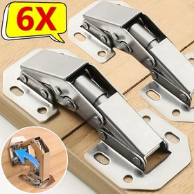 Resim 4/6/10 adet 90 Derece Çelik Dolap Kolları Delme deliği olmadan Hidrolik Tampon Kolu Mutfak Dolabı Dolap Kolları Mobilya Donanımı 
