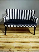 Resim Azra Aksesuar Ikili Koltuk - Kanepe - Nubuk Kumaş - Ahşap Ayak - Modern Tasarım - Zebra 