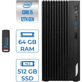 Resim MSI Pro DP180 Intel Core I5 12400 64GB 512GB SSD Intel UHD Grafik Freedos Masaüstü Bilgisayar MS422XTRF16 + Zettausbbellek 