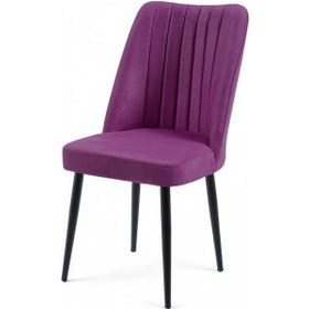 Resim Vento Sandalye - Jerika Mor - Metal Siyah Ayak 