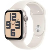 Resim Apple Watch SE 2 2023 GPS 44mm Yıldız Işığı Alüminyum Kasa ve Spor Kordon Akıllı Saat(İthalatçı Garantili) 