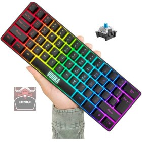 Resim Mena Rise Vooka Trol Blue Switch Mini Rgb Oyun Klavyesi Gaming Mekanik 62 Tuşlu 18 Rgb LED USB Type-C Kablo 