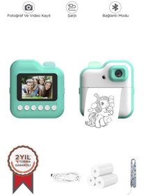 Resim Umut Matbaacılık Cmr15 Mavi Dijital Video Fotoğraf Çocuk Kamerası Anlık Termal Resim Kağıt Baskılı Yazıcı 
