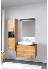 Resim Denko Matia 80 Cm Mdf Banyo Dolabı Takımı + Boy Dolabı Çok Renkli 