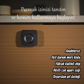 Resim Upway Parmak Izi ile Açılan Akıllı Mobilya Çekmece & Dolap Kilidi 