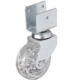 Resim Hts 328 - 50x20 Mm Şeffaf Makaralı Kısa U Tablalı Teker 4 Adet Çok Renkli 