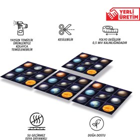 Resim Tink Kendinden Yapışkanlı Gezegenler Desenli Pvc Karo 30X30 cm 4'lü 0,36 M2 