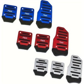 Resim Sunshine022 3 Adet Spor Kaymaz Pedal Kılıfı Gümüş Alüminyum Alaşım Abs Yüzey Evrensel 