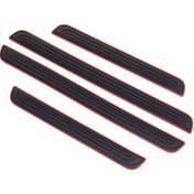 Resim Ximistore9 Dayanıklı Ve Pratik Araç Eşiği Koruma Şeridi - 4 Kapı İçin Modifiye Dekorasyonu 4cm Genişlik, Siyah Kırmızı Kenar 