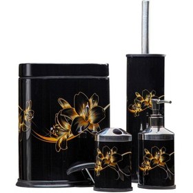 Resim SİLİWAX ELİT DESEN-4Lü Set Pedallı Yavaş kapanır Çöp Kovası Wc Kl 