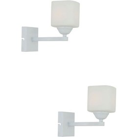 Resim Minel Beyaz 2'li Aplik Seti Yatak Odası-Yatak başı,Cafe,Restoran Beyaz 